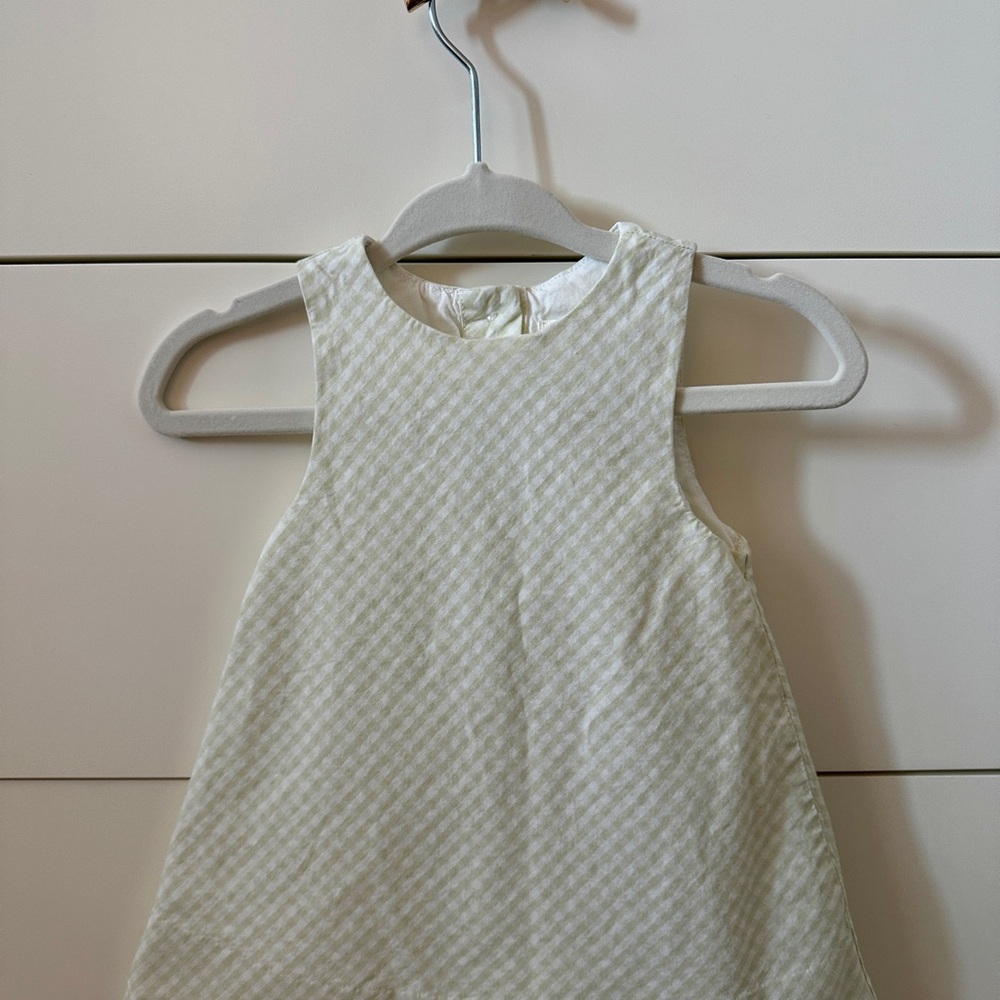 Pottery Barn Kids Green and White Gingham Dress 0-3M